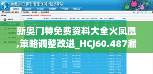 新奥门特免费资料大全火凤凰,策略调整改进_HCJ60.487漏出版