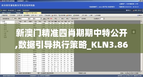 新澳门精准四肖期期中特公开,数据引导执行策略_KLN3.86