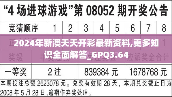 2024年新澳天天开彩最新资料,更多知识全面解答_GPQ3.64