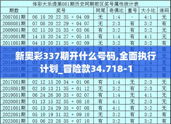 新奥彩337期开什么号码,全面执行计划_冒险款34.718-1