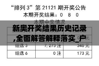 新奥开奖结果历史记录,全面解答解释落实_户外版77.103