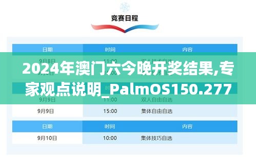 2024年澳门六今晚开奖结果,专家观点说明_PalmOS150.277-8