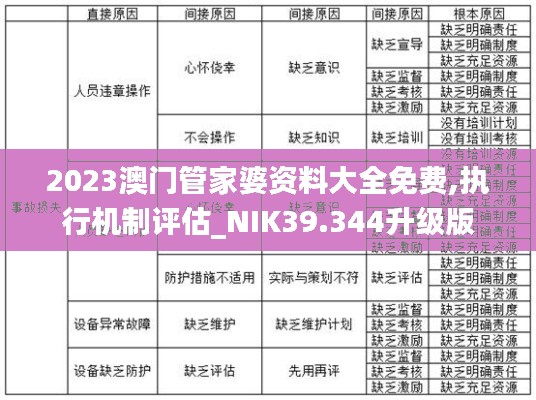 2023澳门管家婆资料大全免费,执行机制评估_NIK39.344升级版